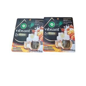 Air Wick Vibrant PlugIn Scented Oil Refills Almond Milk & Honey 2 Packs Of 2=4pk